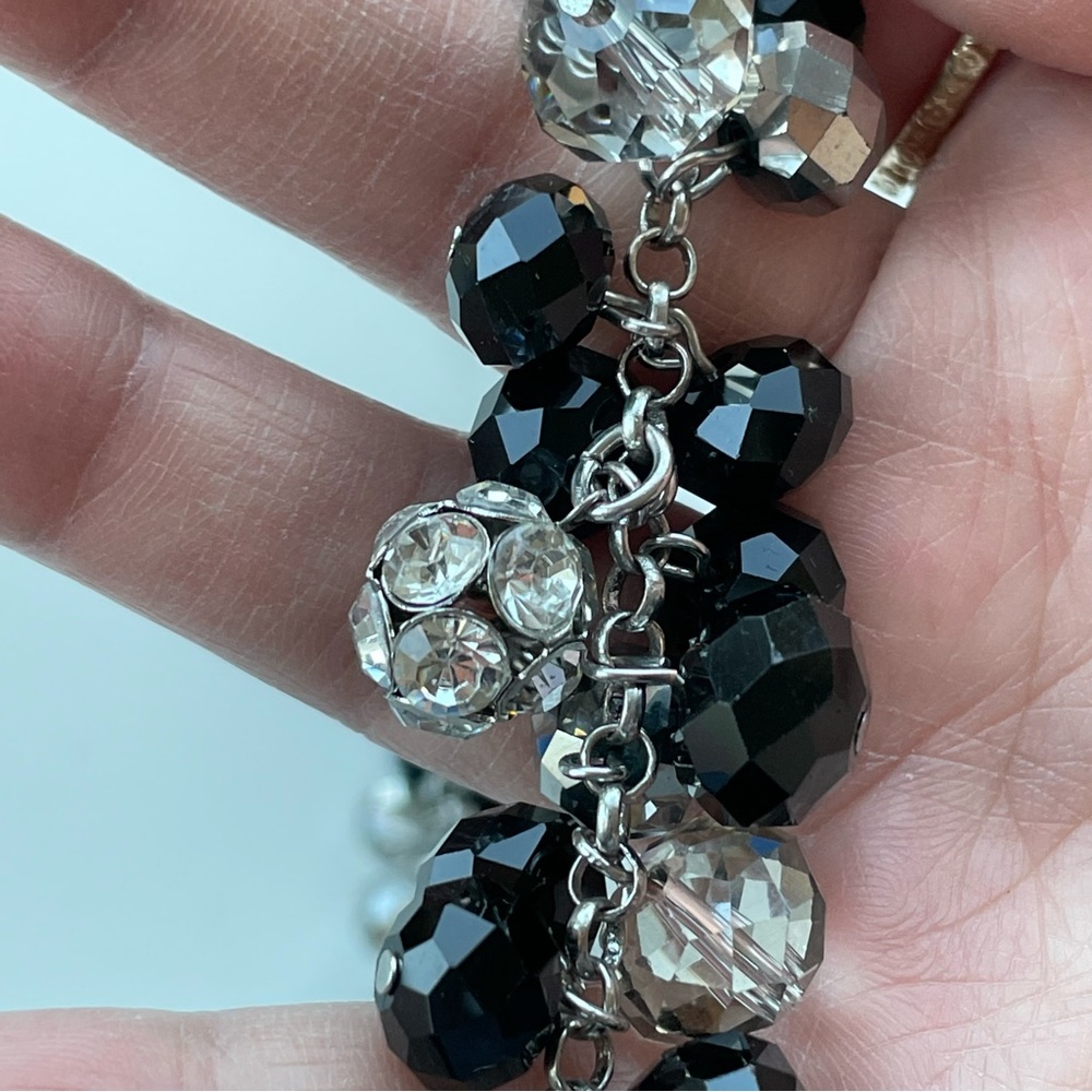 Black And White Bead Clusters Statement Necklace - image 3